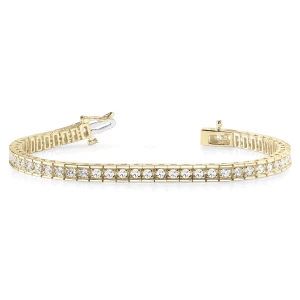 Ryiah Lab Grown Yellow Gold 4 Prong Diamond Tennis Bracelet