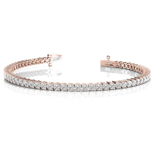 Rosemary Natural Rose Gold 2 Prong Diamond Tennis Bracelet