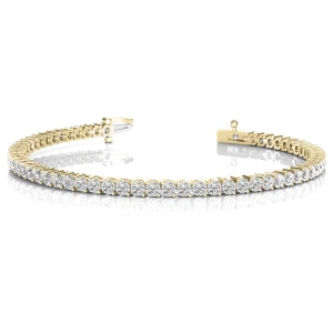 Rosemary Natural Yellow Gold 2 Prong Diamond Tennis Bracelet