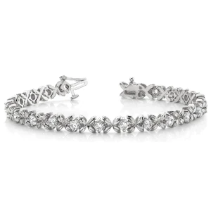 Ricki Natural White Gold XO Diamond Tennis Bracelet