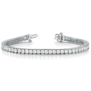 Royelle Natural White Gold Channel Set Diamond Tennis Bracelet
