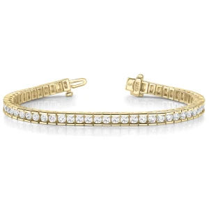 Royelle Natural Yellow Gold Channel Set Diamond Tennis Bracelet