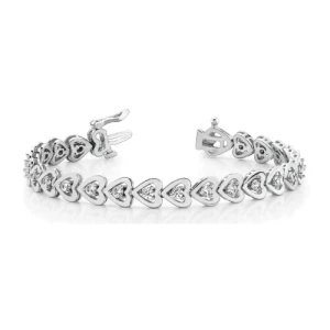 Payge Natural Platinum Heart  Diamond Tennis Bracelet