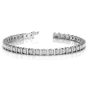 Passion Lab Grown Platinum Bar Set Diamond Tennis Bracelet