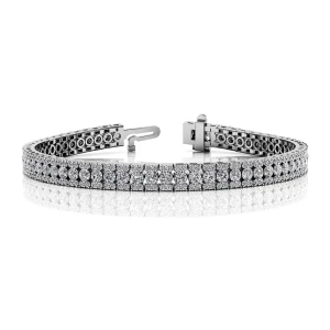 Summerr Natural Diamond Rose Gold Prong Set Multi Row Tennis Bracelet