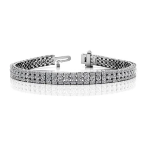 Summerr Natural Diamond Round cut Prong Set  Multi Row Tennis Bracelet