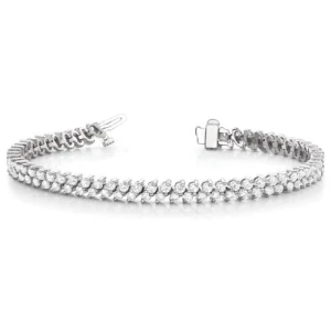 Sucga Natural Diamond Round cut Prong Set  Multi Row Tennis Bracelet