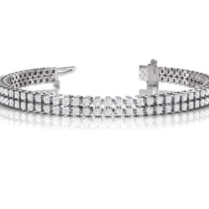 Staniue Natural Diamond Round cut 4 Claw Set  Multi Row Tennis Bracelet