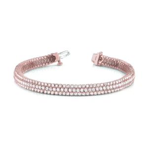 Suky Natural Diamond Rose Gold Prong Set Multi Row Tennis Bracelet