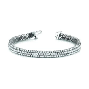 Suky Natural Diamond Round cut Prong Set  Multi Row Tennis Bracelet