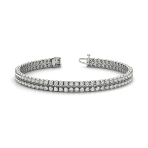 Stanilde Natural Diamond Rose Gold Crown Set Multi Row Tennis Bracelet
