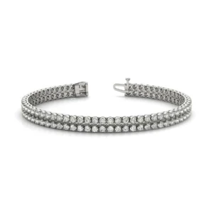 Stanilde Natural Diamond Round cut Crown Set  Multi Row Tennis Bracelet
