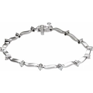 Ramona Natural Yellow Gold 2 Prong Diamond Tennis Bracelet