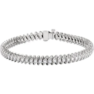 Rebeca Natural Yellow Gold S Link Diamond Tennis Bracelet
