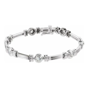 Rilynn Lab-Created Yellow Gold Bezel Set Diamond Tennis Bracelet