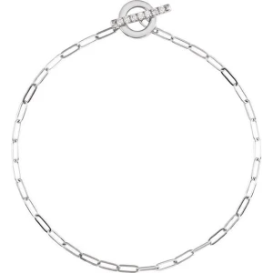 Shellee 0.10 Carat Natural Diamond Round cut 4 Prong  Chain Bracelet