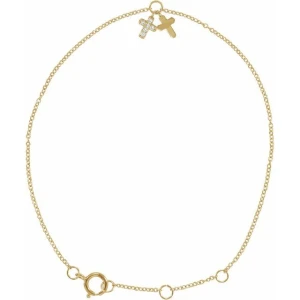Sym Natural Diamond Yellow Gold 4 Prong Friendship Bracelet