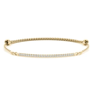 Syuzanaa Natural Diamond Yellow Gold 4 Prong Friendship Bracelet