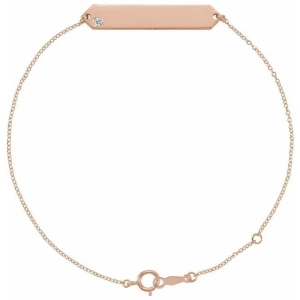 Syndony Natural Diamond Rose Gold Flush Setting Friendship Bracelet
