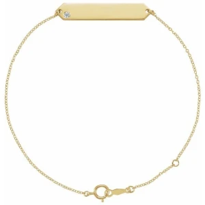 Syndony Natural Diamond Yellow Gold Flush Setting Friendship Bracelet