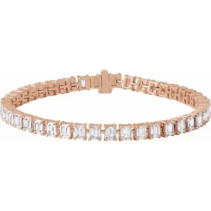 Ryanne Natural Diamond Rose Gold 4 Prong  Bracelet