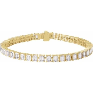 Ryanne Natural Diamond Yellow Gold 4 Prong  Bracelet