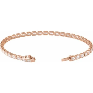 Robina Natural Rose Gold Bezel Set Diamond Tennis Bracelet