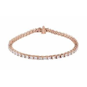 Renea Lab-Created Rose Gold 4 Prong Diamond Tennis Bracelet