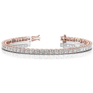 Petal Lab-Created Rose Gold 4 Prong Diamond Tennis Bracelet