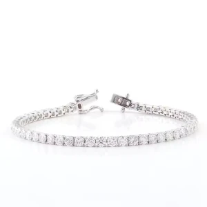 Paityn Lab-Created White Gold 4 Prong Diamond Tennis Bracelet