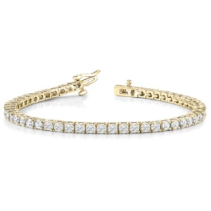 Paityn Lab-Created Yellow Gold 4 Prong Diamond Tennis Bracelet