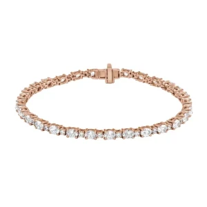Suzanna Natural Rose Gold 4 Prong Diamond Tennis Bracelet