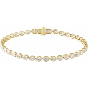 Raynne Lab-Created Diamond Yellow Gold Bezel Set  Bracelet