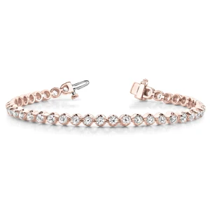 Roselynn Lab-Created Rose Gold 4 Claw Set Diamond Tennis Bracelet