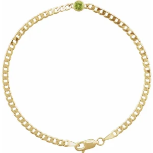 Raquelle Peridot Rose Gold Bezel Set  Bracelet