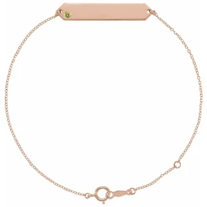Pymma Peridot Rose Gold Flush Setting  Bracelet
