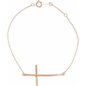 Purlie Peridot Rose Gold 4 Prong  Bracelet