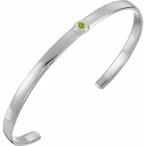 Rozana Peridot White Gold Bezel Set  Bracelet