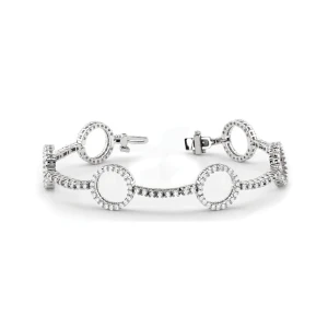 Stella Lab-Created Diamond White Gold Designer Bracelet