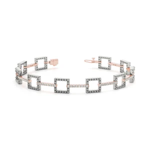 Lucsa Lab-Created Diamond Rose Gold Designer Bracelet