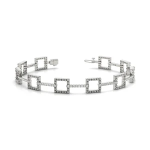 Lucsa Lab-Created Diamond White Gold Designer Bracelet