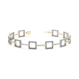 Lucsa Lab Grown Diamond Yellow Gold Designer Bracelet