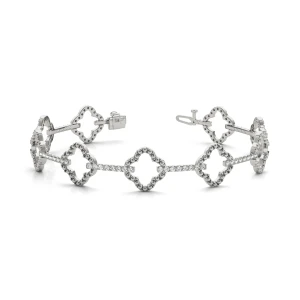 George Lab-Created Diamond White Gold Designer Bracelet