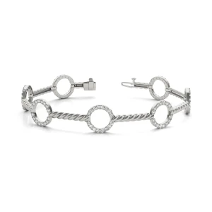 Callum Lab-Created Diamond White Gold Designer Bracelet