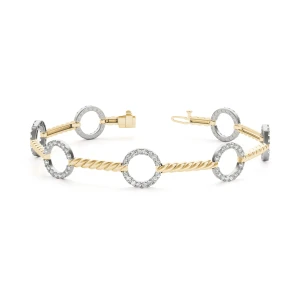 Callum Lab Grown Diamond Yellow Gold Designer Bracelet