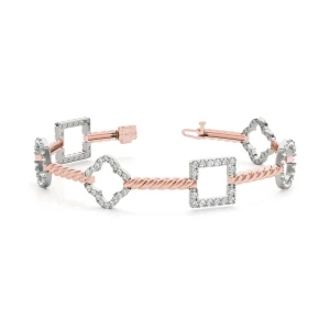 dyaln Lab-Created Diamond Rose Gold Designer Bracelet