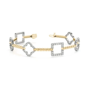 dyaln Lab Grown Diamond Yellow Gold Designer Bracelet