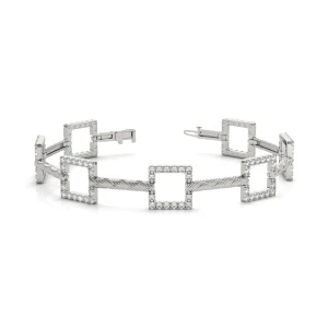 Luke Lab-Created Diamond White Gold Designer Bracelet