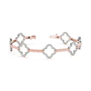 Violet Lab-Created Diamond Rose Gold Designer Bracelet