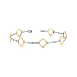 Lawis Lab Grown Diamond Yellow Gold Designer Bracelet